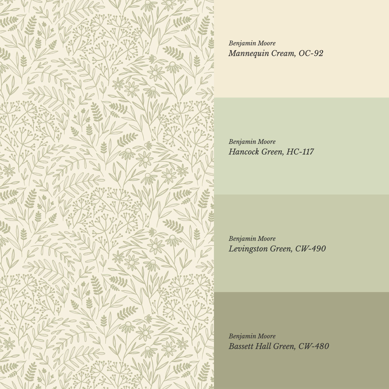 Maya Delicate Florals Butter Green Wallpaper