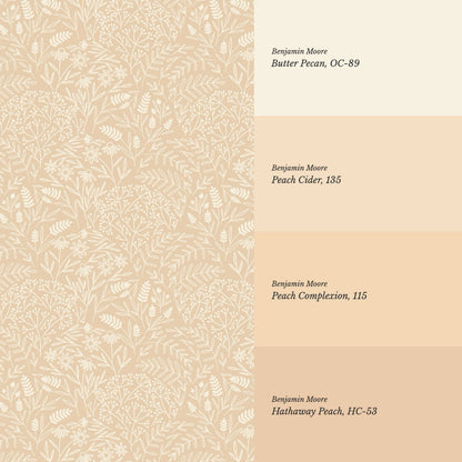 Maya Delicate Florals Coral Wallpaper