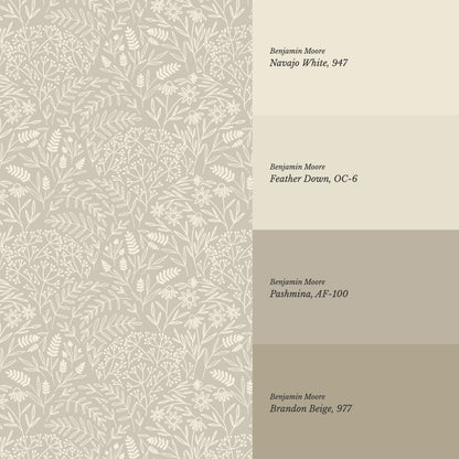 Maya Delicate Florals Olive Wallpaper