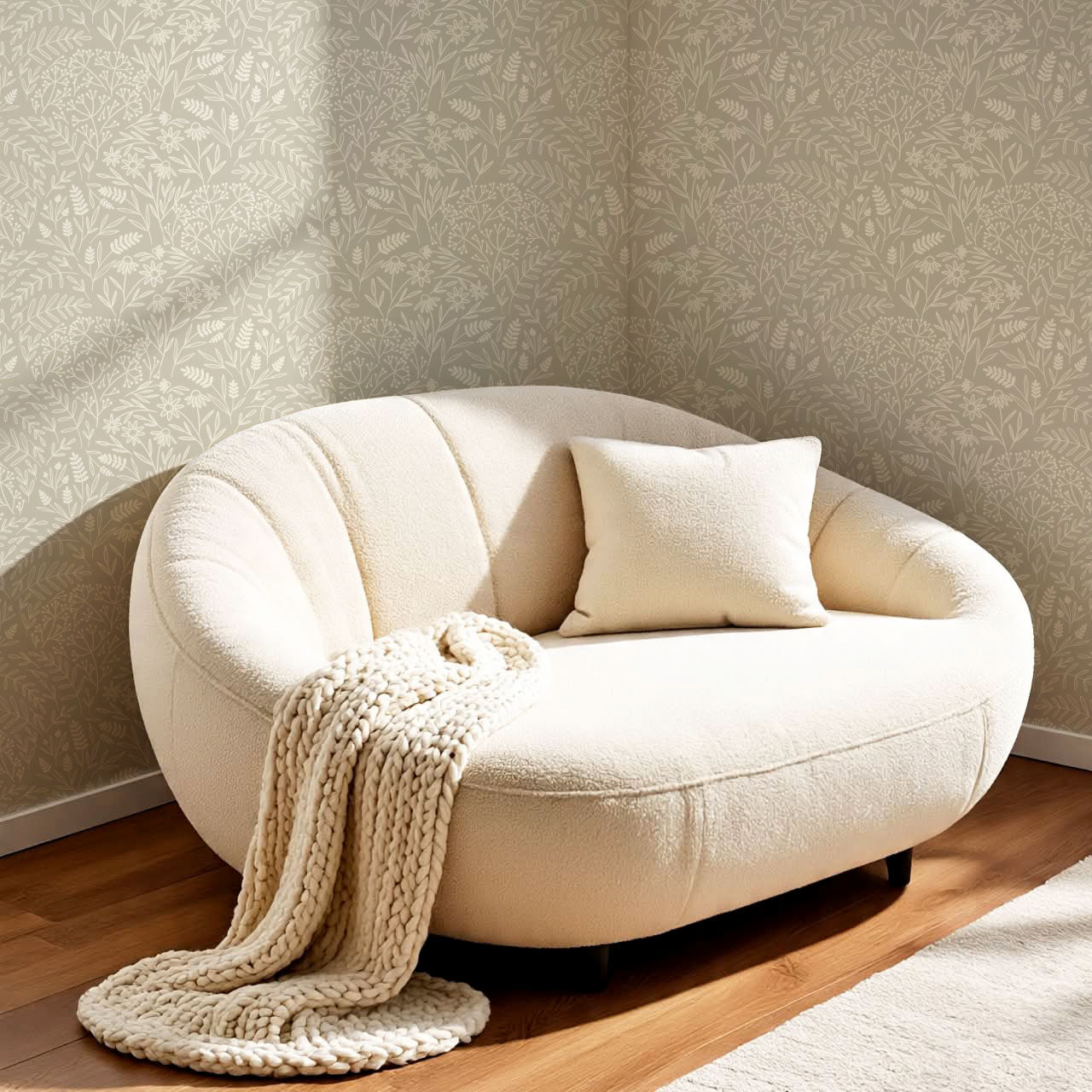 Maya Delicate Florals Olive Wallpaper