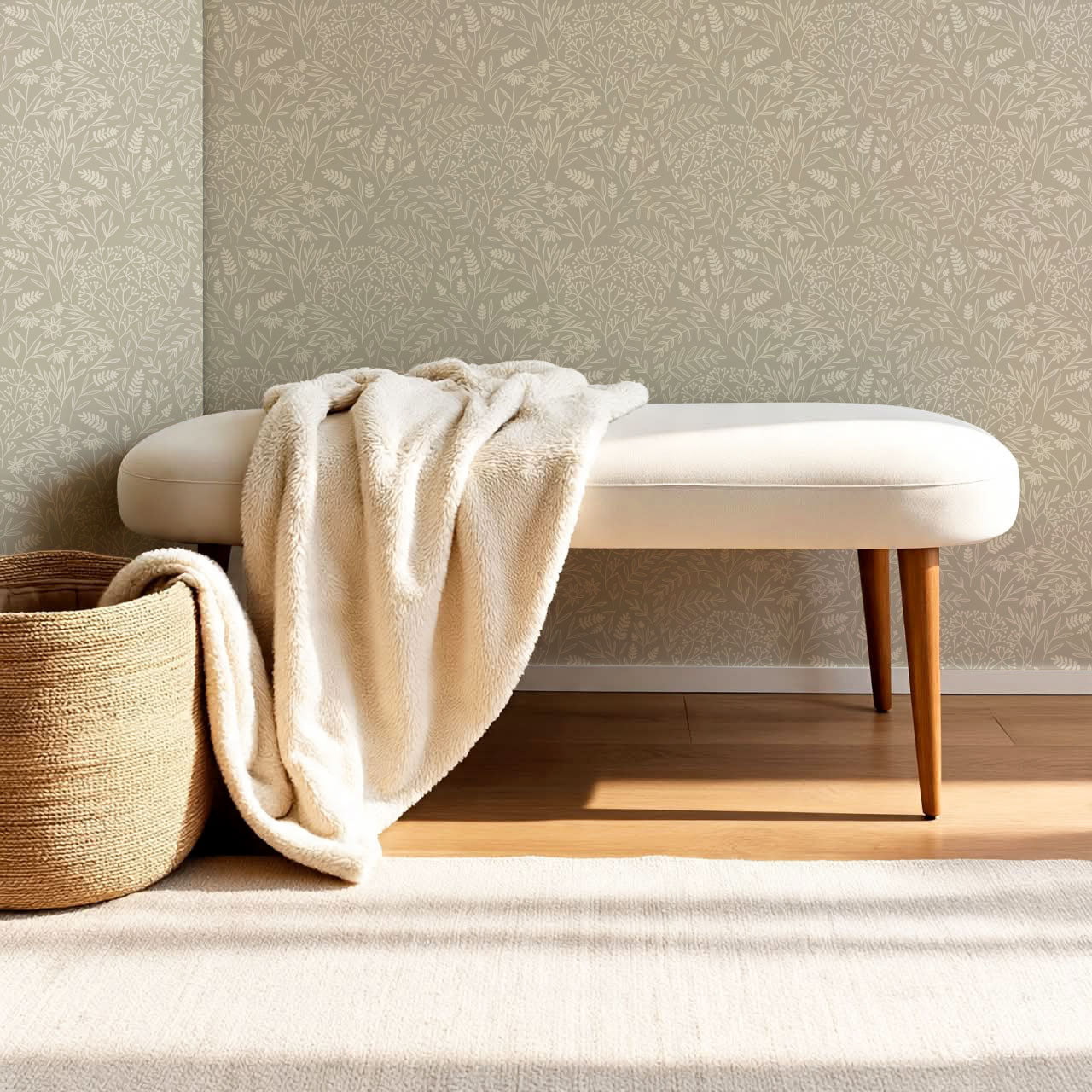 Maya Delicate Florals Olive Wallpaper
