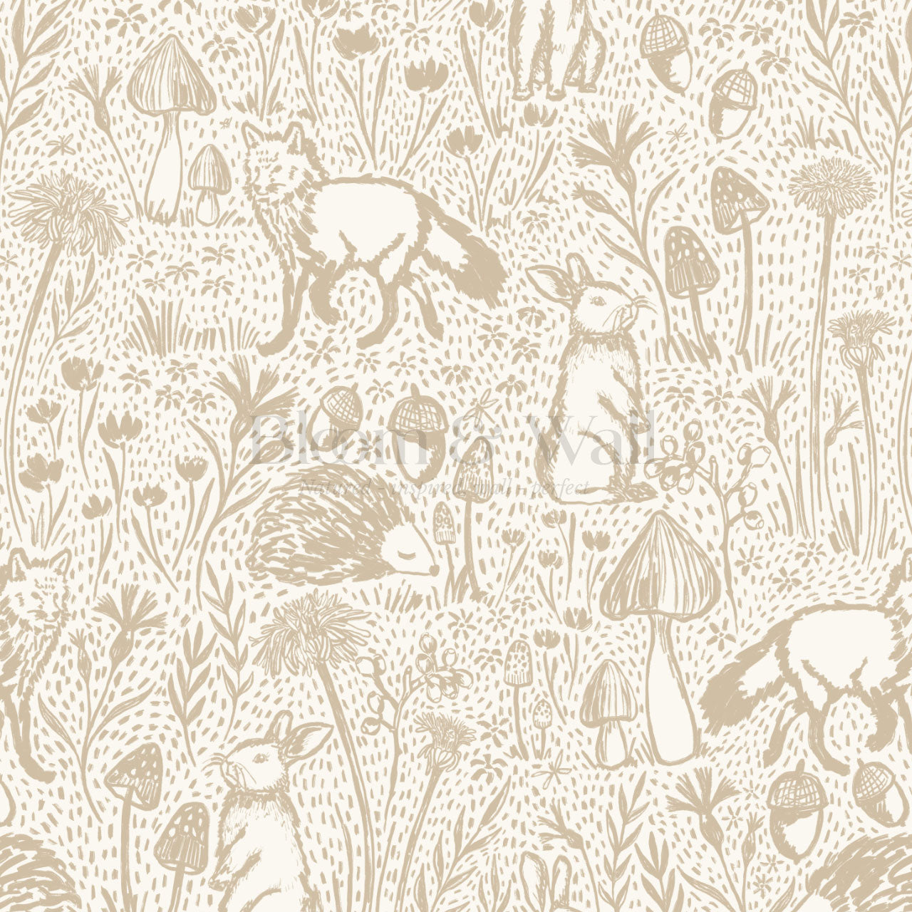 Meadow Woods Of Whimsy Beige Wallpaper