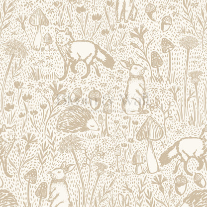 Meadow Woods Of Whimsy Beige Wallpaper