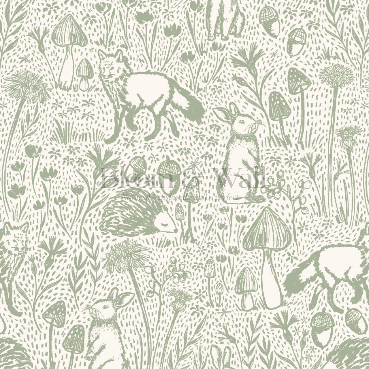 Meadow Woods Of Whimsy Sage Wallpaper