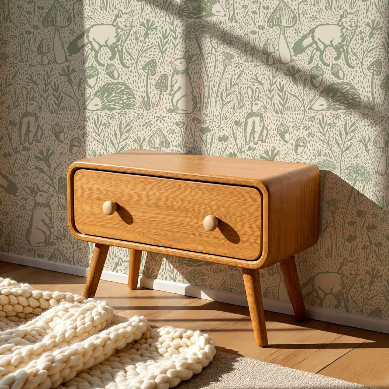 Meadow Woods Of Whimsy Sage Wallpaper