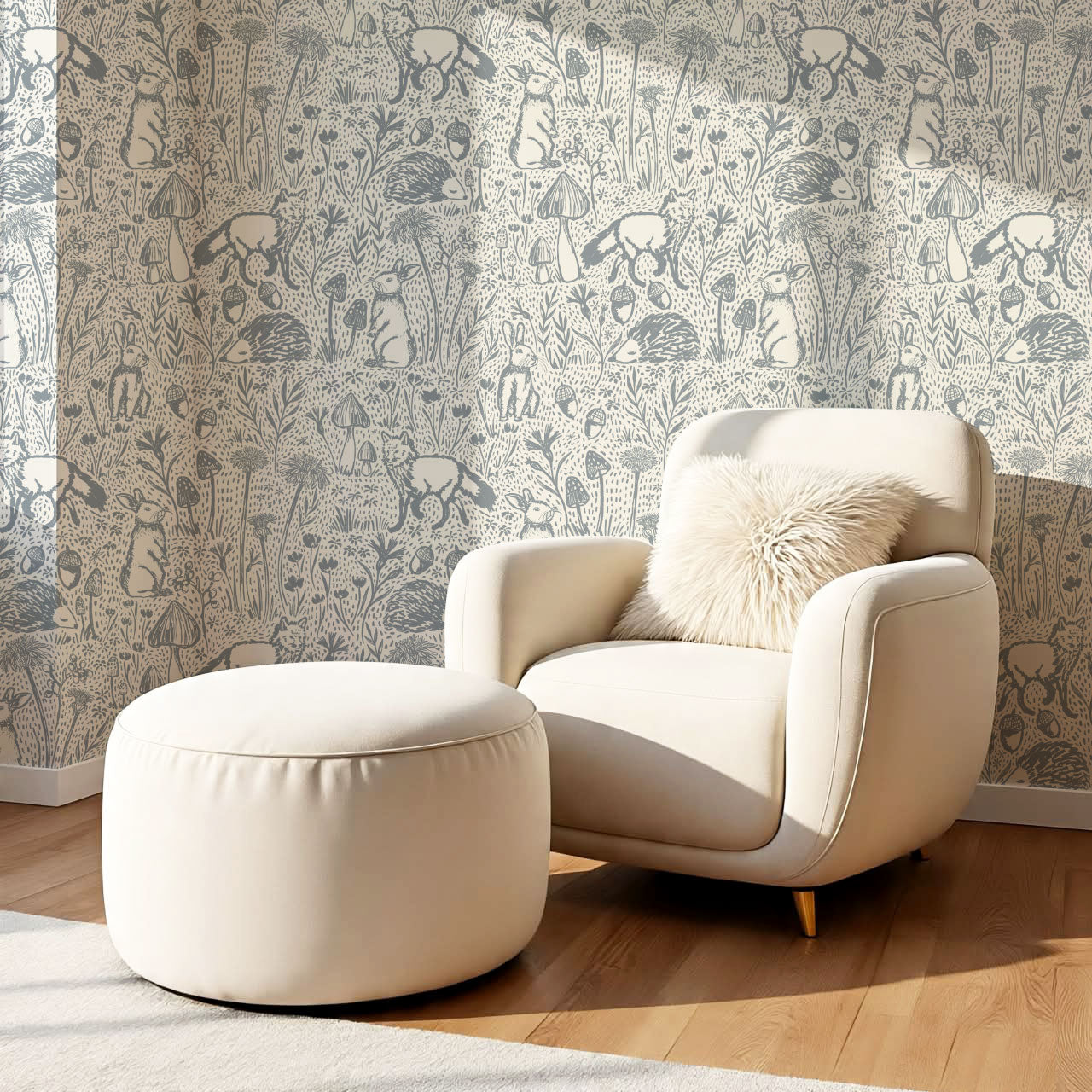 Meadow Woods Of Whimsy Slate Wallpaper