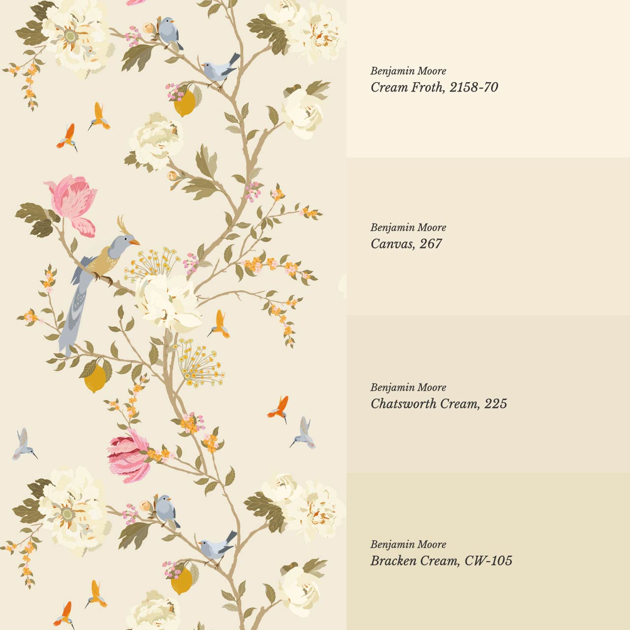 Melisandre Chinoiserie Beige Spring Wallpaper
