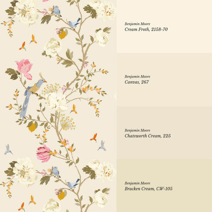 Melisandre Chinoiserie Beige Spring Wallpaper
