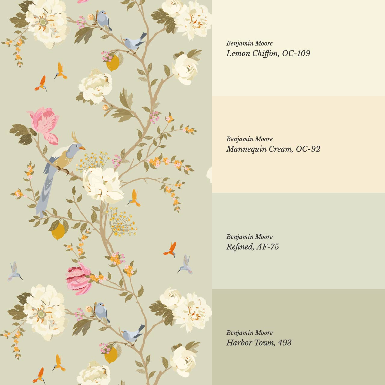Melisandre Chinoiserie Sage Spring Wallpaper