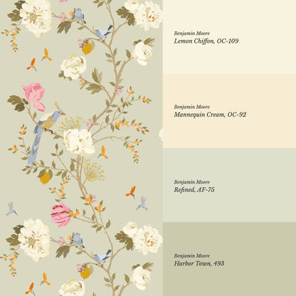Melisandre Chinoiserie Sage Spring Wallpaper