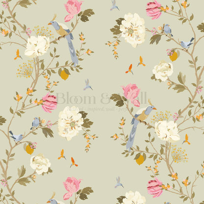 Melisandre Chinoiserie Sage Spring Wallpaper