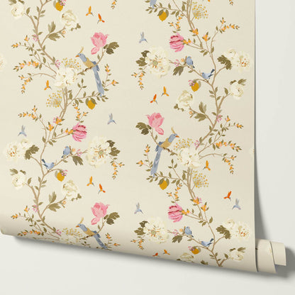 Melisandre Chinoiserie Beige Spring Wallpaper