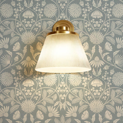 Melody Block Print French Blue Flowers Wallpaper