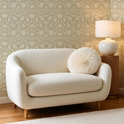 Melody Block Print Mustard Flowers Wallpaper