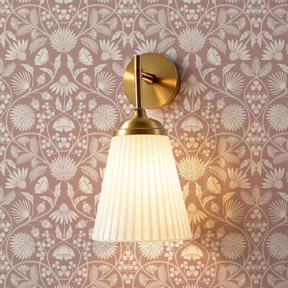 Melody Block Print Mauve Flowers Wallpaper