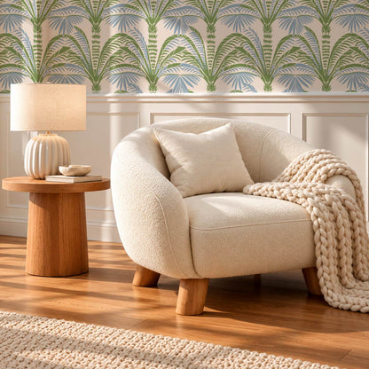Millie Beach Palm Cream Sage Sky Wallpaper