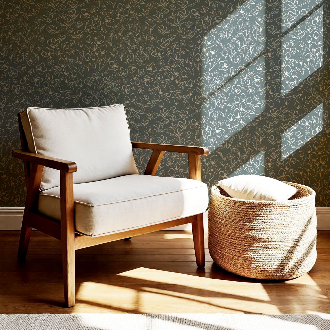 Millie Garden Blue Wallpaper