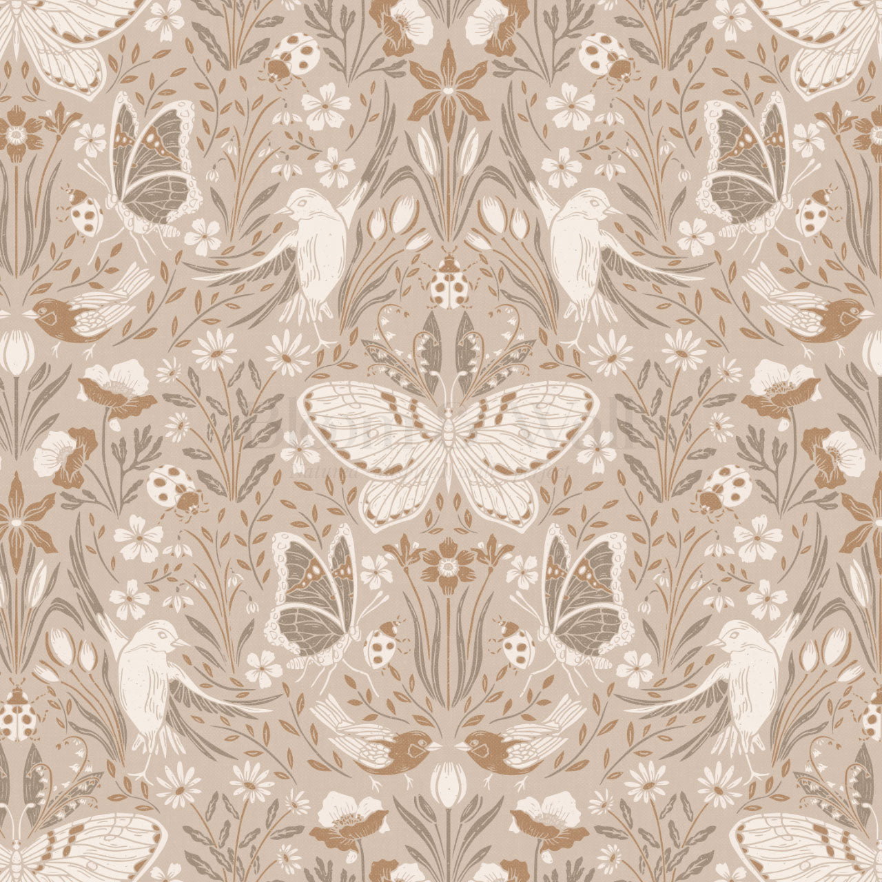 Millie Meadow Song Taupe Wallpaper