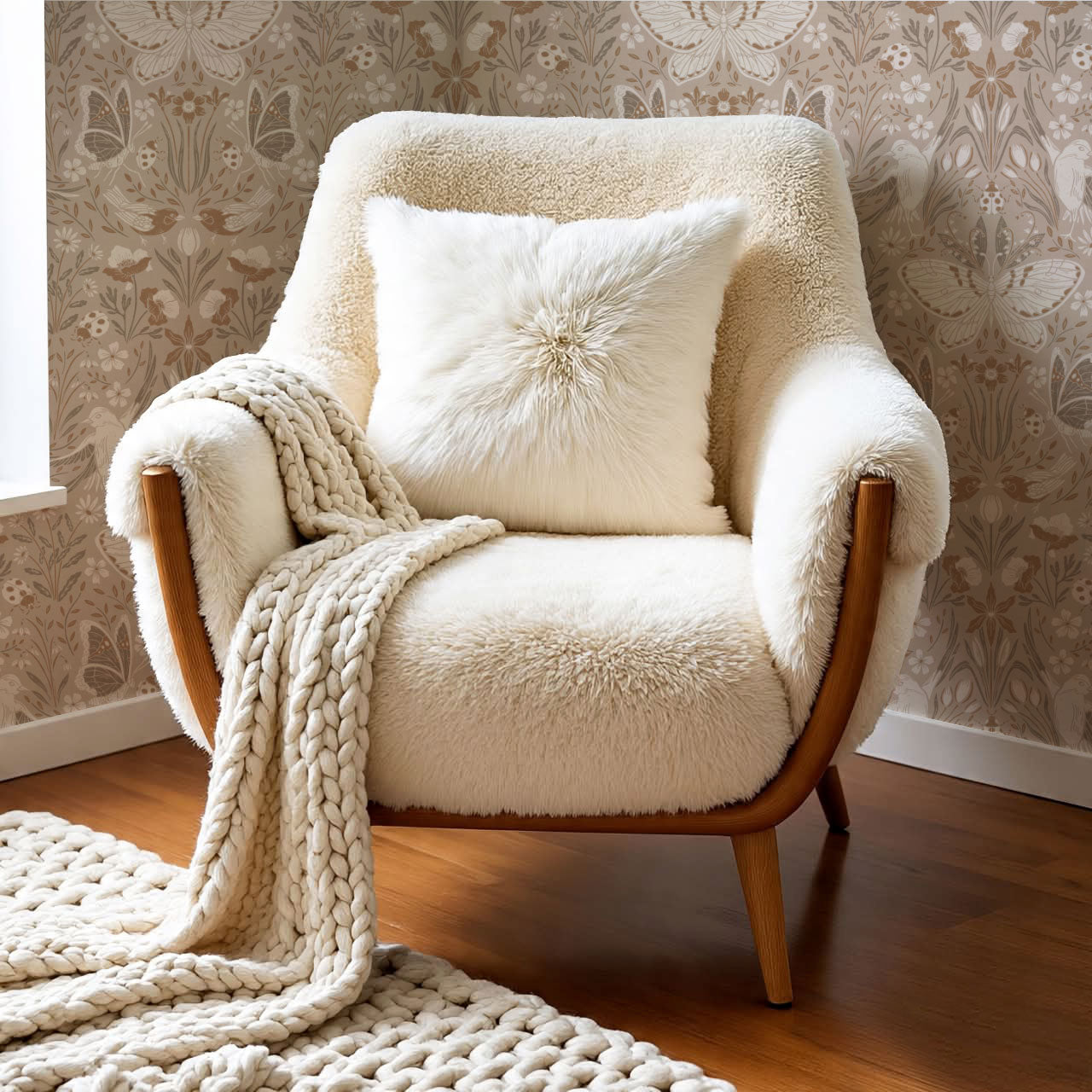 Millie Meadow Song Taupe Wallpaper