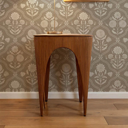 Mimi Heritage Floral Trellis Warm Sand Taupe Wallpaper