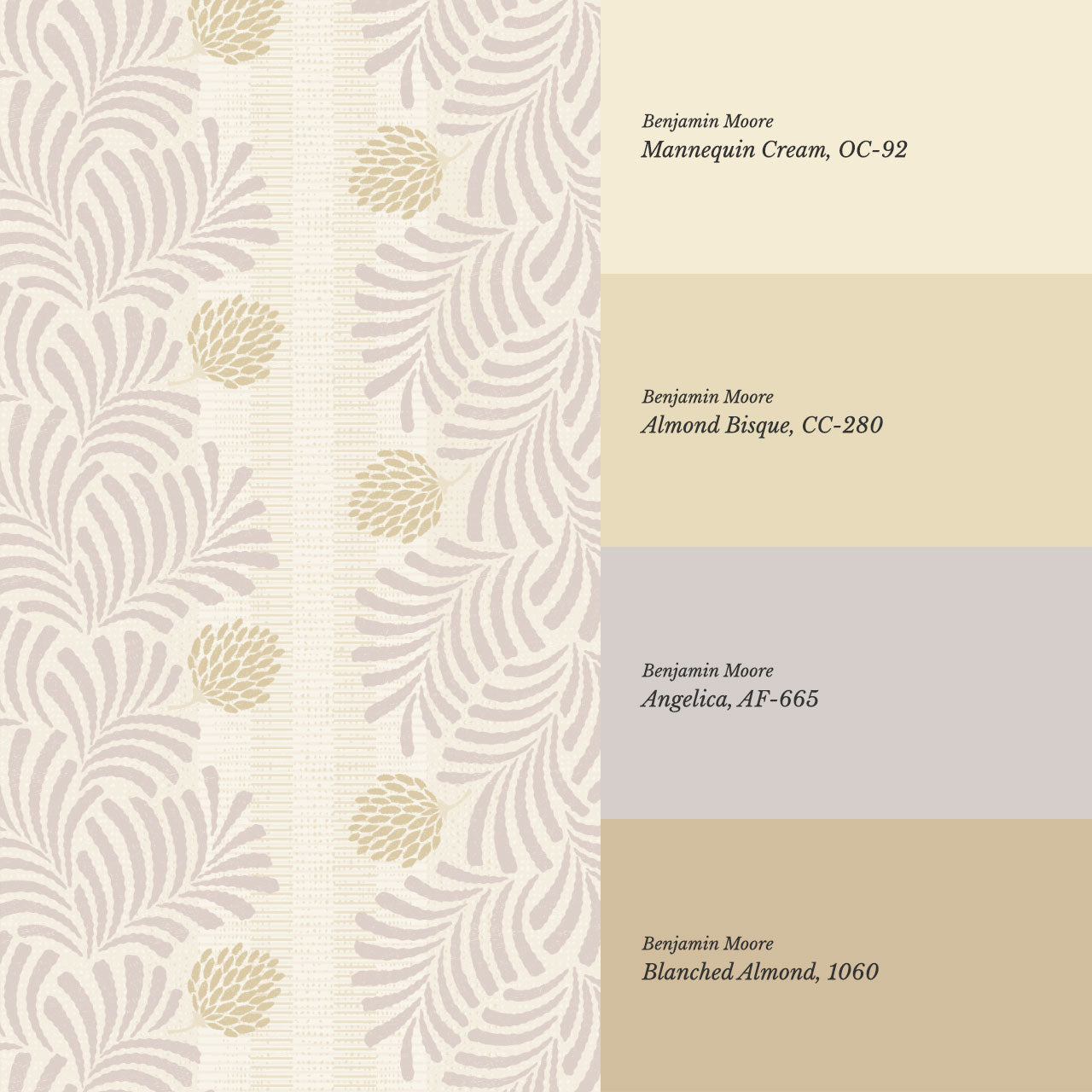 Mirabelle Japandi Botanical Stripes Plum Wallpaper