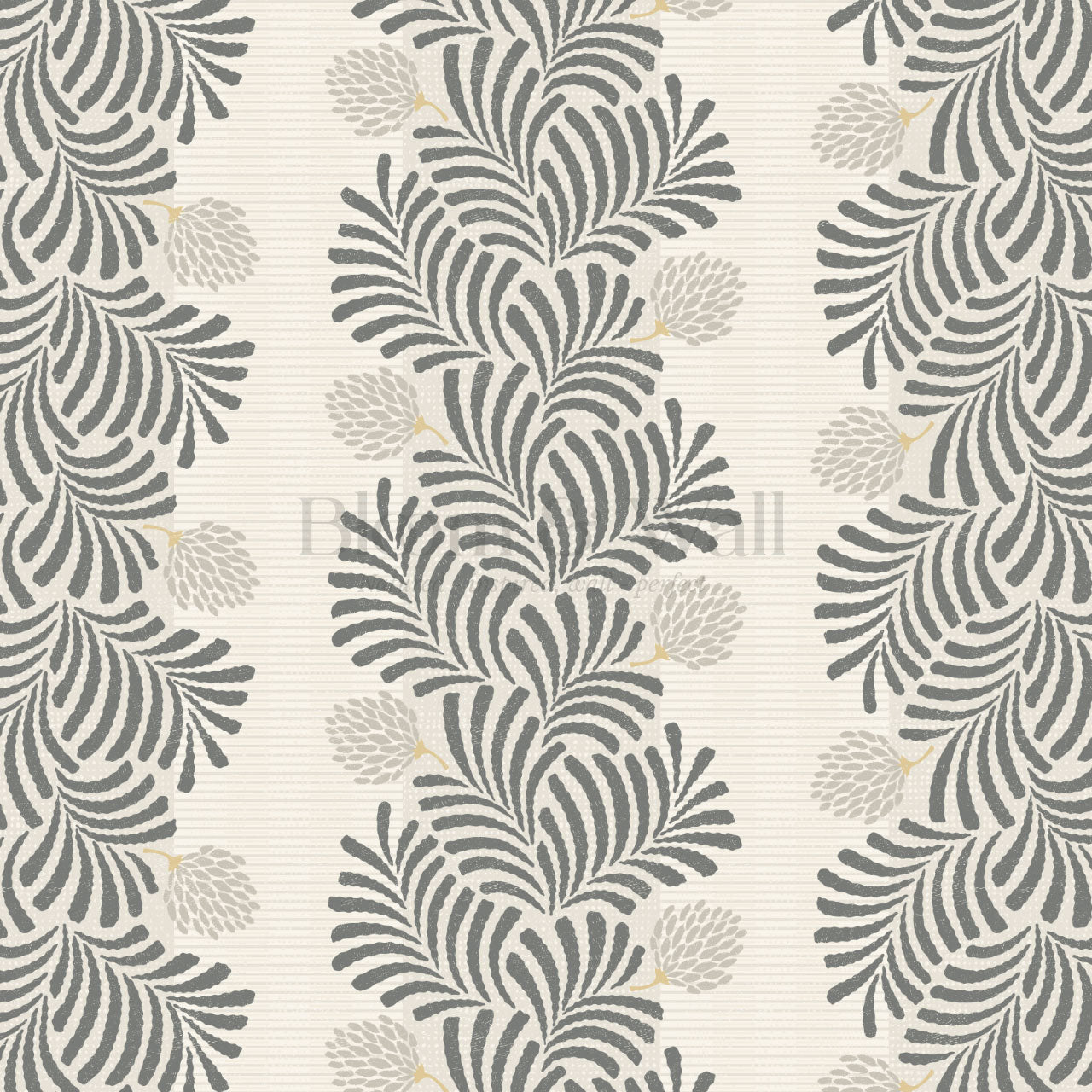 Mirabelle Japandi Botanical Stripes Slate Wallpaper