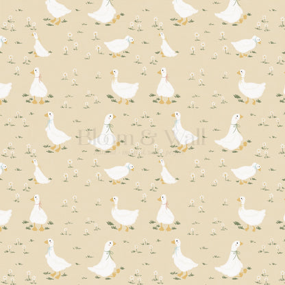 Miriam Daisy Goose Butter Wallpaper
