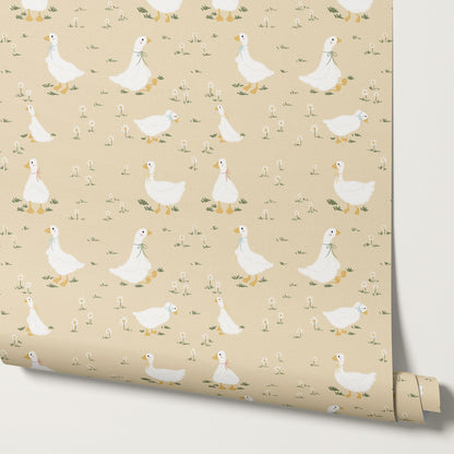 Miriam Daisy Goose Butter Wallpaper