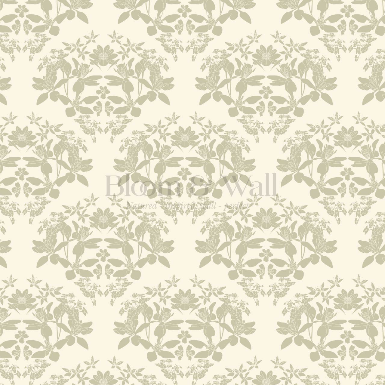 Mirtel Floral Fanfare Cream Sage Wallpaper