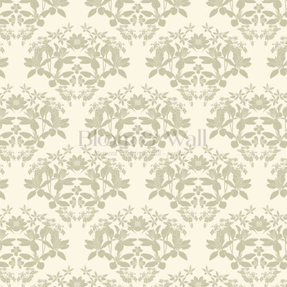Mirtel Floral Fanfare Cream Sage Wallpaper