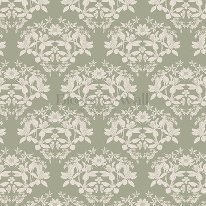Mirtel Floral Fanfare Sage Cream Wallpaper