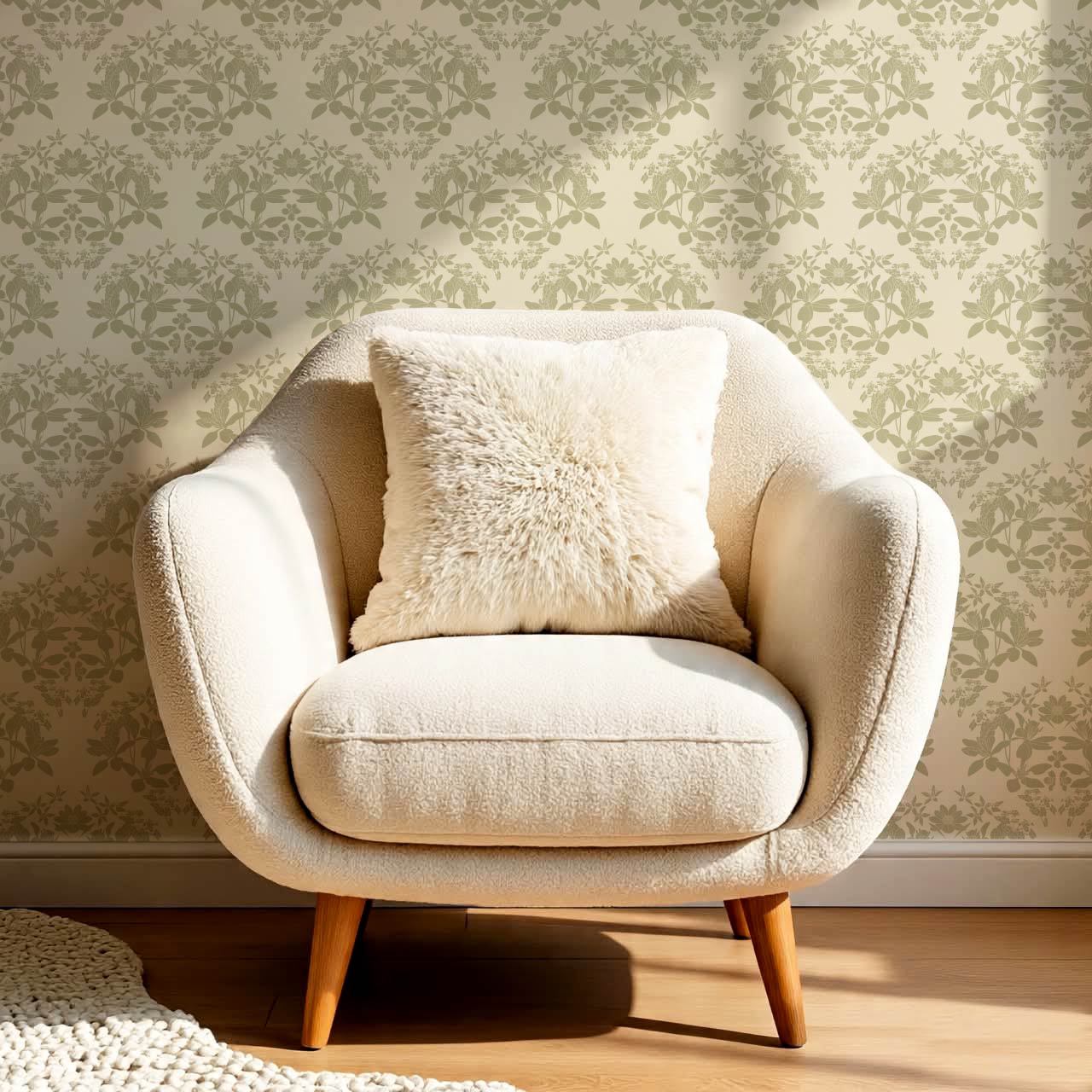 Mirtel Floral Fanfare Cream Sage Wallpaper