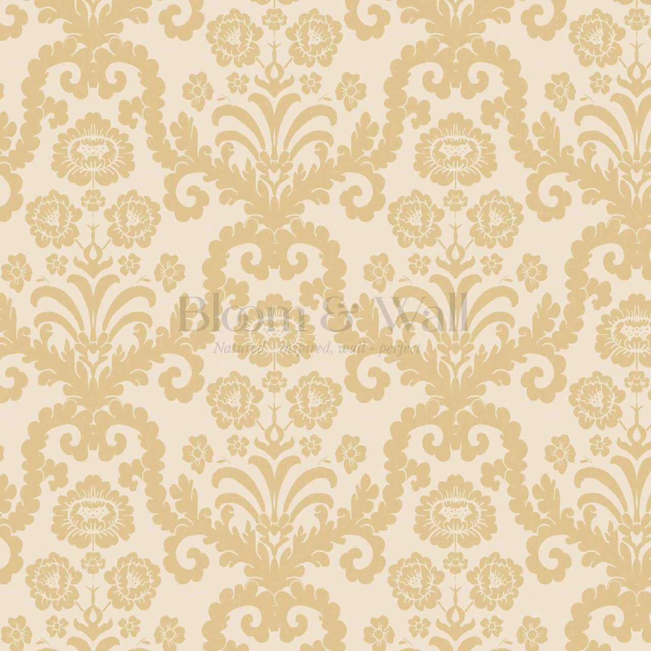 Molly Classic Damask Butter Gold Wallpaper