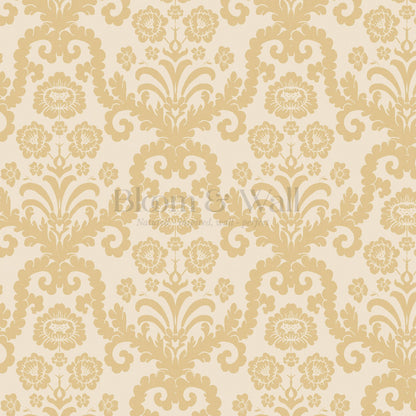 Molly Classic Damask Butter Gold Wallpaper
