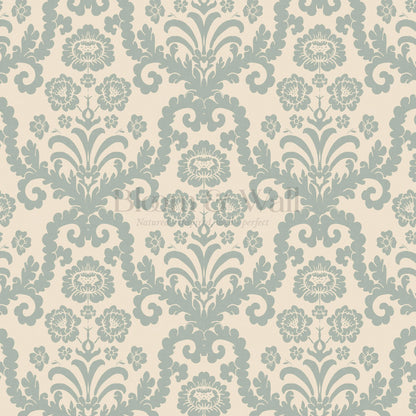 Molly Classic Damask Cream Sage Wallpaper