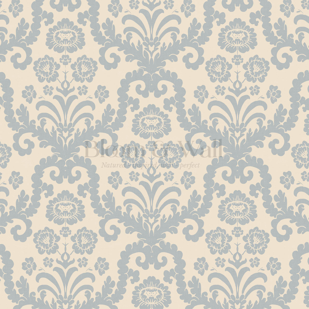 Molly Classic Damask French Blue Wallpaper