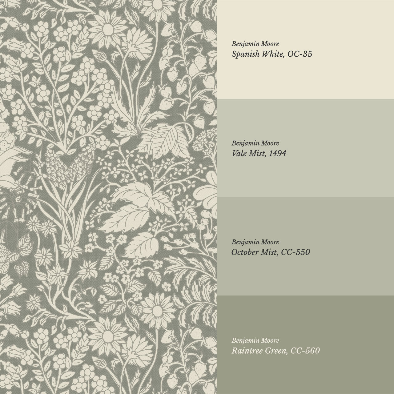 Montpellier Garden Sage Wallpaper