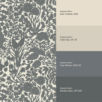 Montpellier Garden Slate Wallpaper