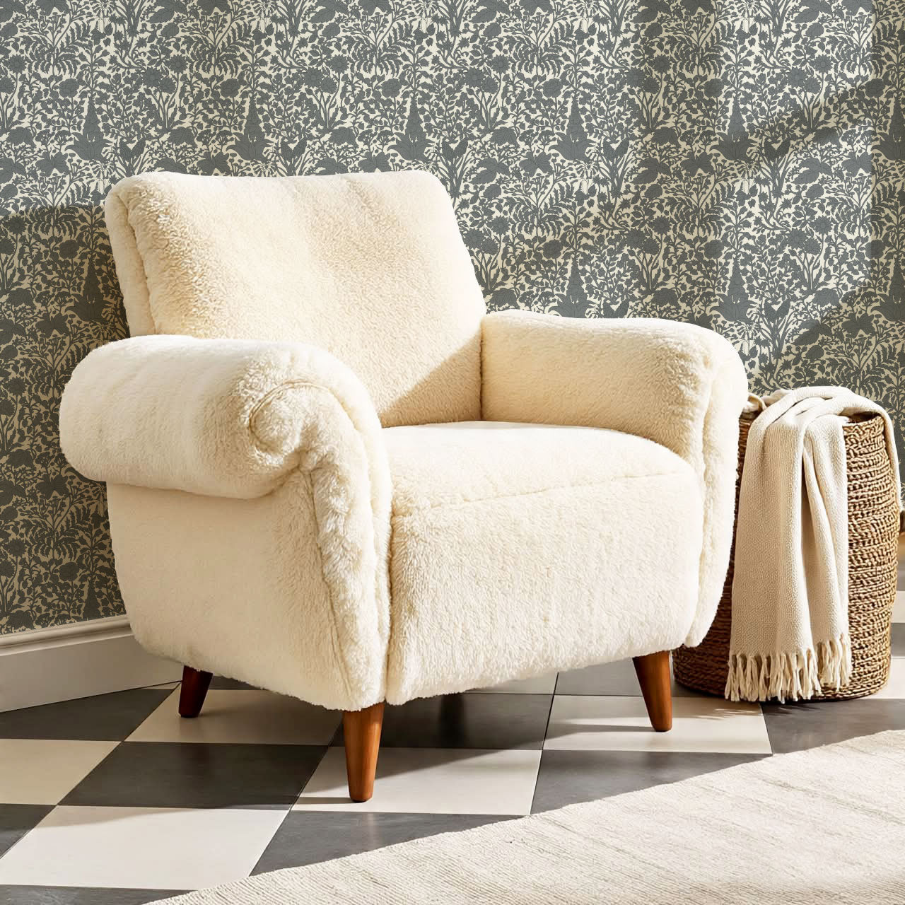 Montpellier Garden Slate Wallpaper