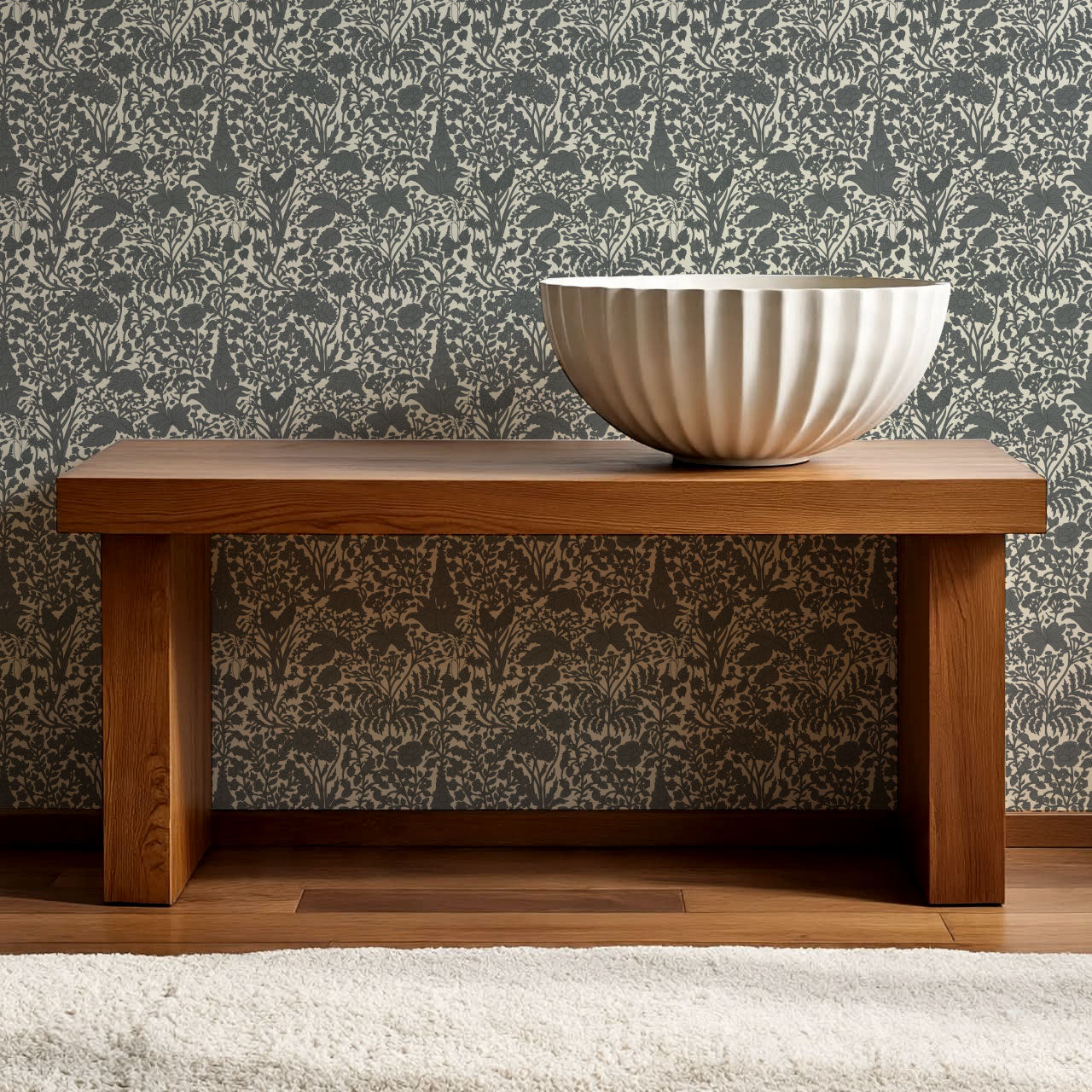 Montpellier Garden Slate Wallpaper