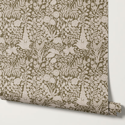Montpellier Garden Moss Wallpaper