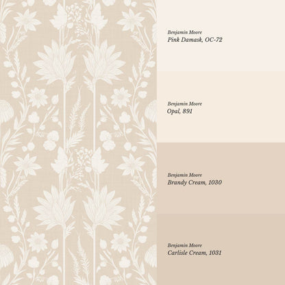 Moretta Wild Garden Tawny Cream Wallpaper