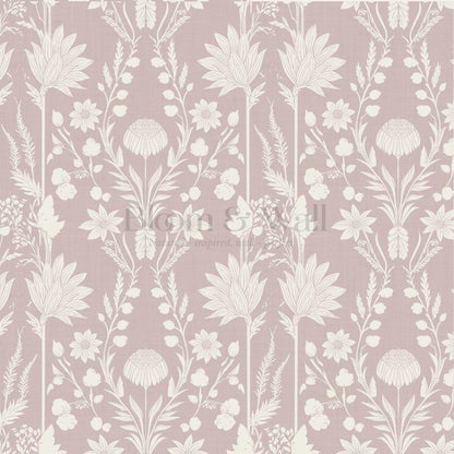 Moretta Wild Garden Soft Berry Bone Wallpaper