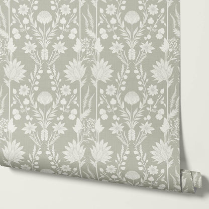 Moretta Wild Garden Soft Sage Ivory Wallpaper
