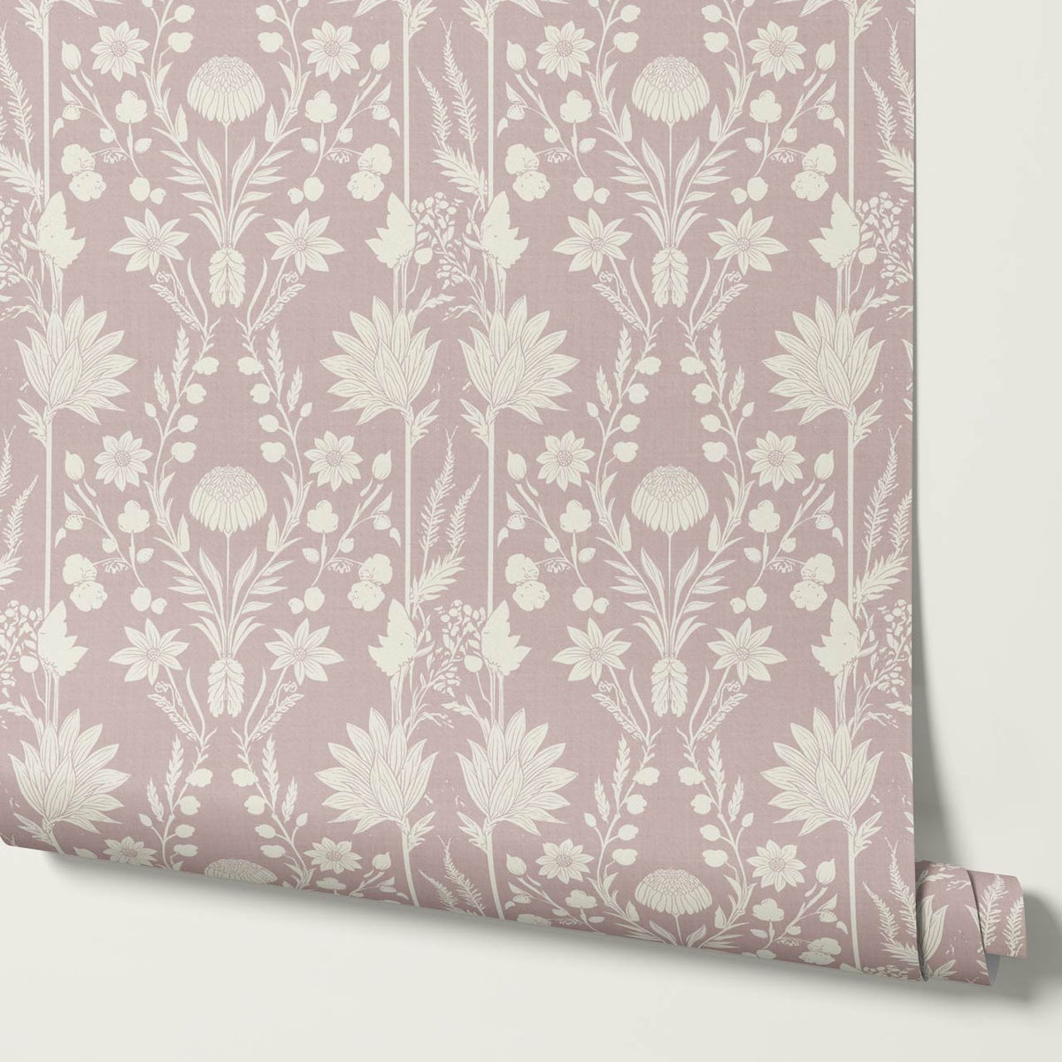 Moretta Wild Garden Soft Berry Bone Wallpaper