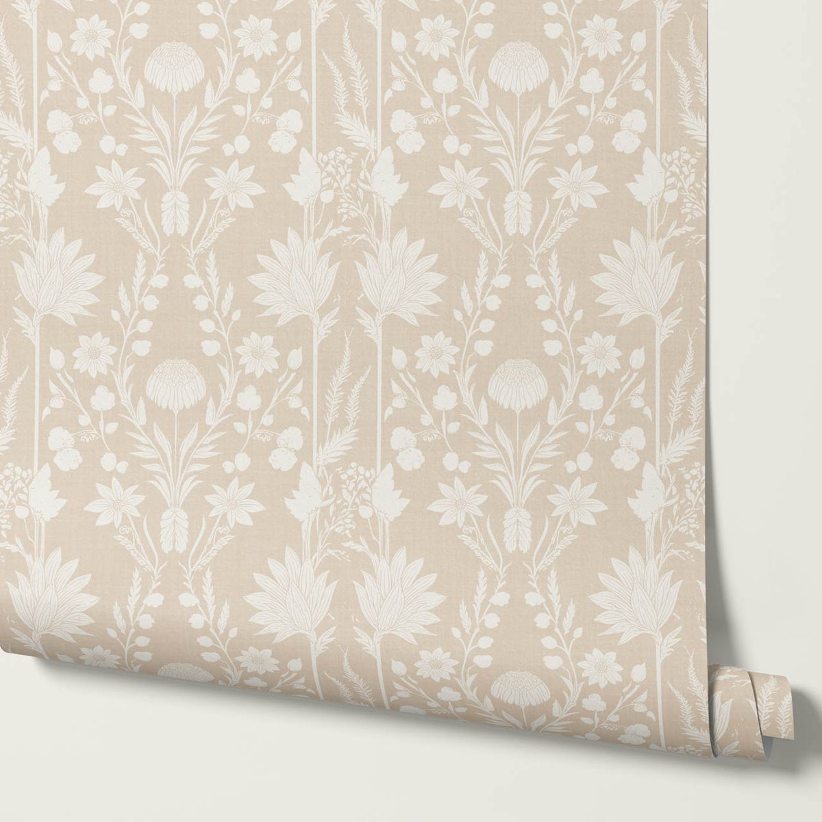 Moretta Wild Garden Tawny Cream Wallpaper