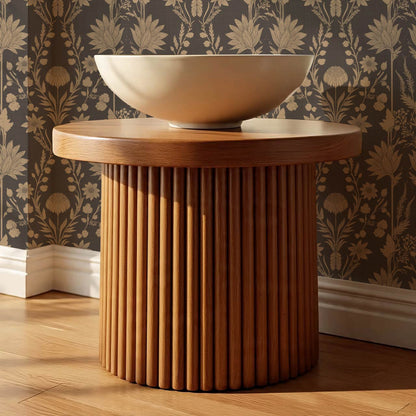 Moretta Wild Garden Charcoal Tan Wallpaper