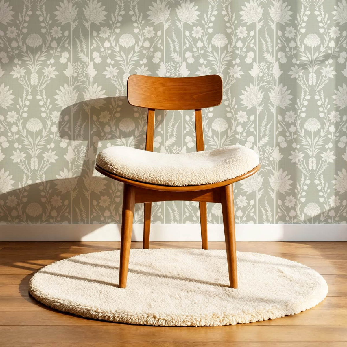 Moretta Wild Garden Soft Sage Ivory Wallpaper