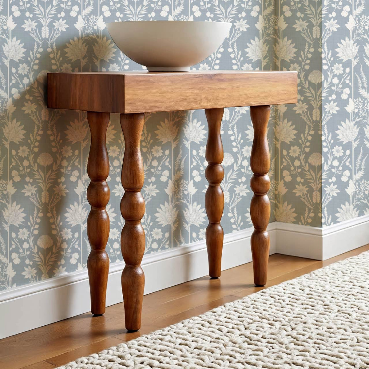 Moretta Wild Garden Dusty Blue Wallpaper
