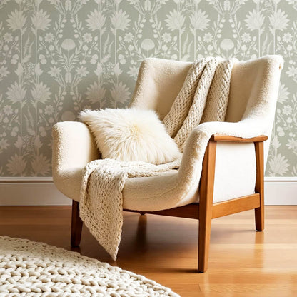 Moretta Wild Garden Soft Sage Ivory Wallpaper